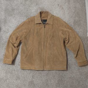 Weather Report by Weatherproof Men's Large Genuine Suede Leather Jacket